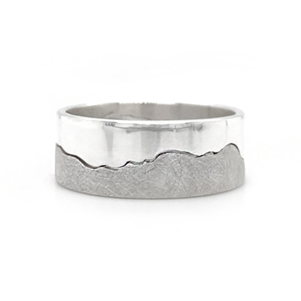 8mm Sterling Silver Interlocking Ring - "Madison River"