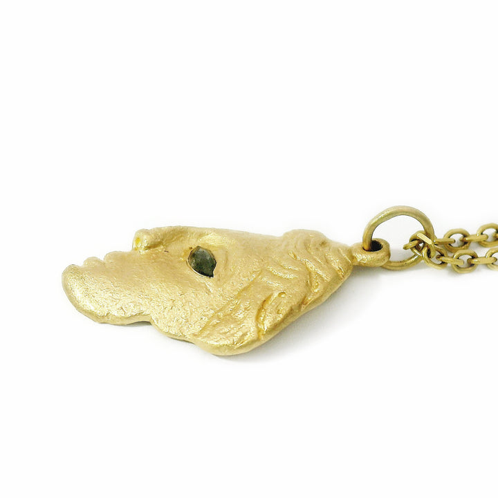 Salt & Pepper Marquise Diamond Pendant - "Goddess Face Fragment"