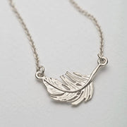 Sterling Silver Necklace - "Little Feather Inline"