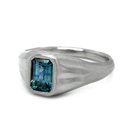 Emerald-Cut Montana Sapphire Signet Ring -"Roam Free"