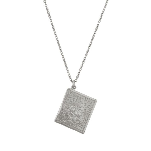 Sterling Silver Necklace - "Sweetpea Seed Packet"