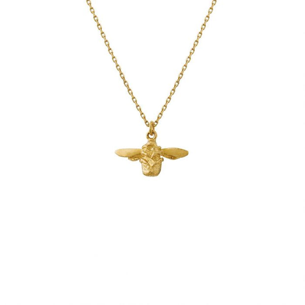 18K Yellow Gold Necklace - "Teeny Tiny Bumblebee"