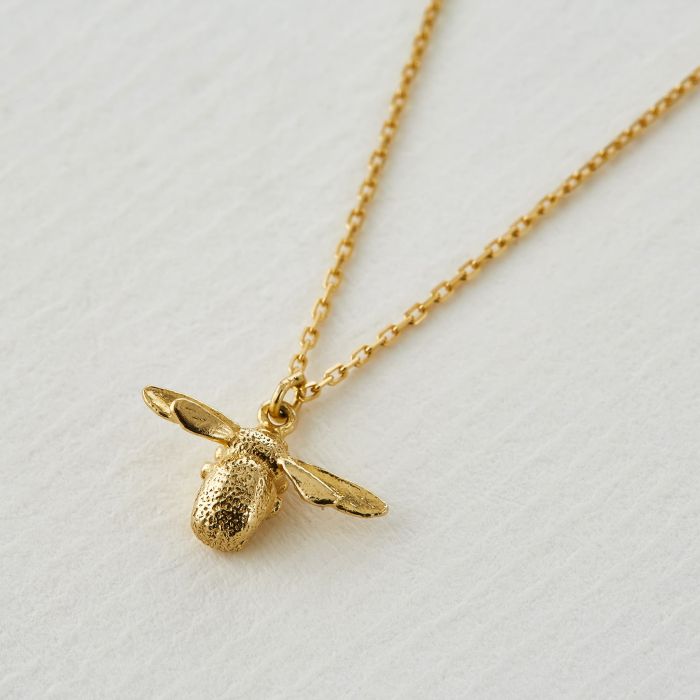 18K Yellow Gold Necklace - "Teeny Tiny Bumblebee"