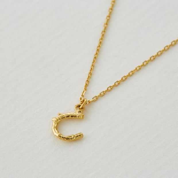 18K Yellow Gold Necklace - "Teeny Tiny Horseshoe"