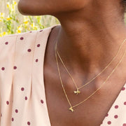 18K Yellow Gold Necklace - "Teeny Tiny Dragonfly"