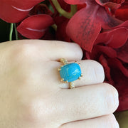 Carico Lake Turquoise & Diamond Ring - "Moonrise"