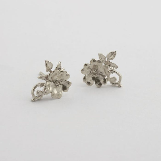 Sterling Silver Studs - "Ornate Rose"