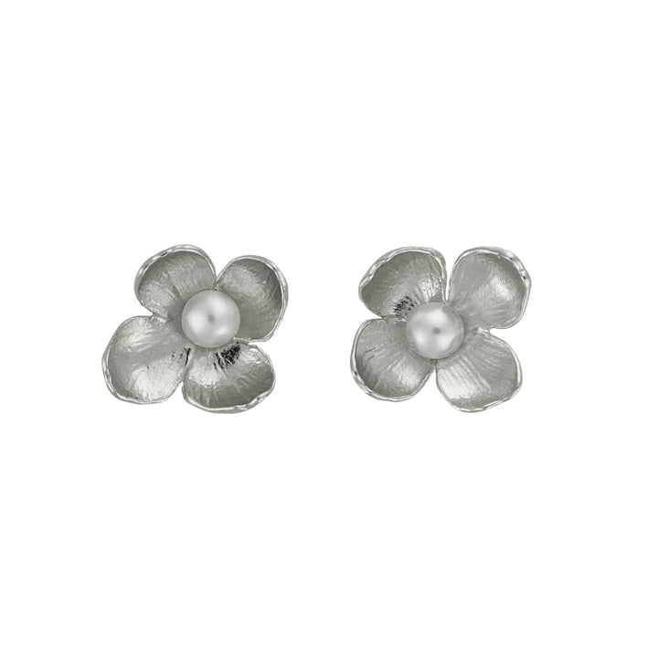 Sterling Silver & Pearl Earrings - "Cuckoo Flower"