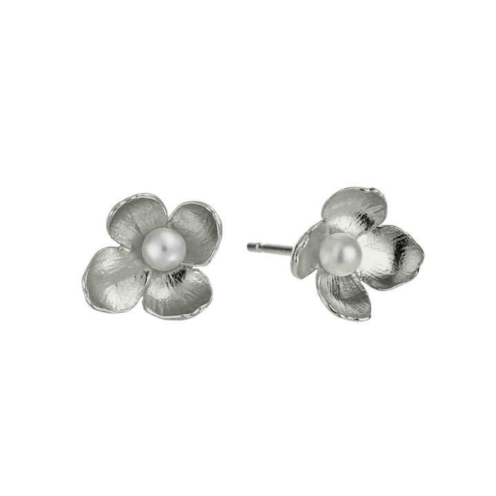 Sterling Silver & Pearl Earrings - "Cuckoo Flower"