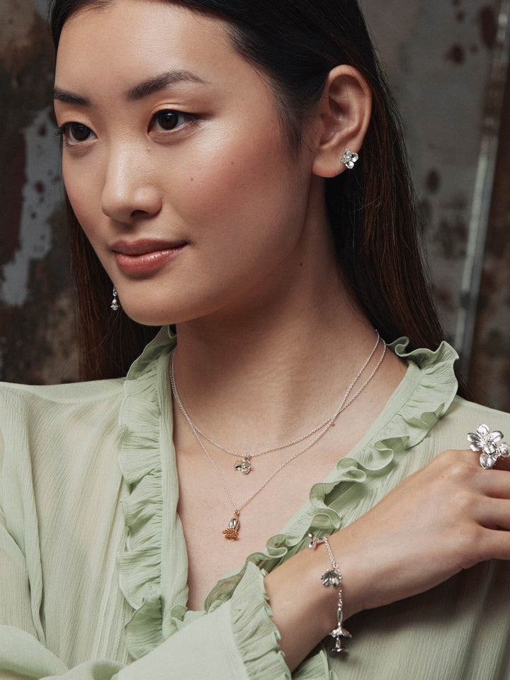 Sterling Silver & Pearl Earrings - "Cuckoo Flower"