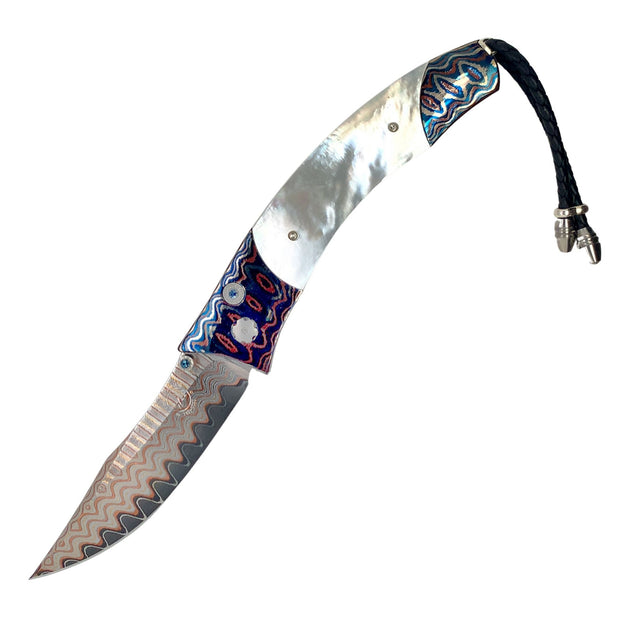 Damascus Steel & Mother of Pearl Knife- "High Tide"