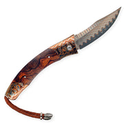 Damascus Steel & Desert Ironwood Knife- "Saw Tooth"