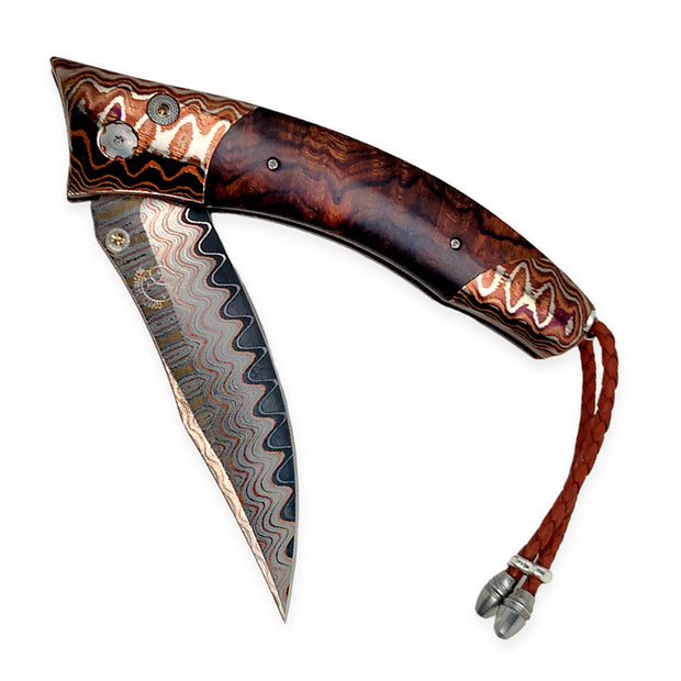 Damascus Steel & Desert Ironwood Knife- "Saw Tooth"