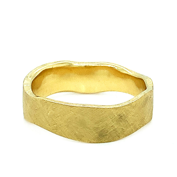 18K Yellow Gold Band - "Wheat in the Wind"