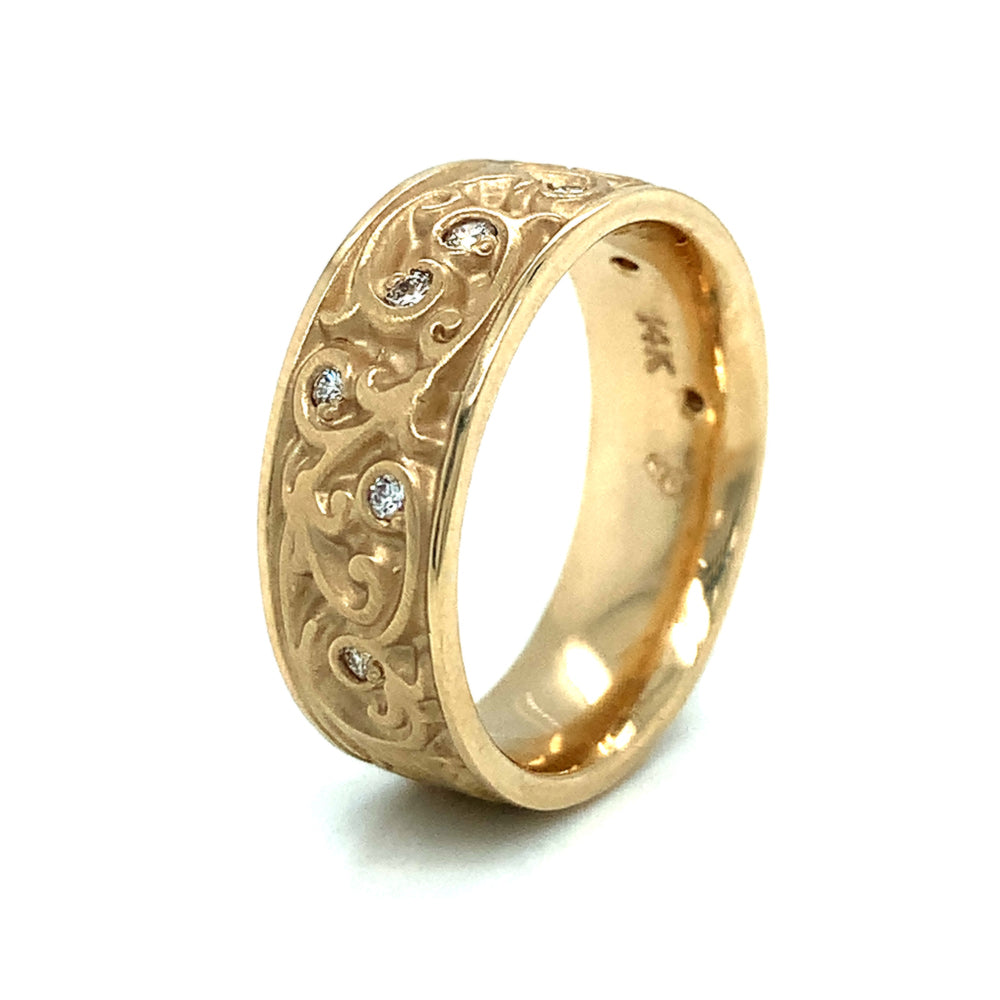 Yellow Gold & Diamond Ring - "Garden Gate"