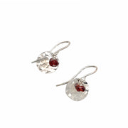 Sterling Silver Gemstone Accent Earrings- "Garnet"