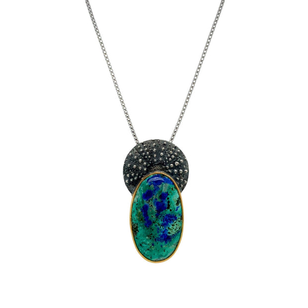 One-Of-A-Kind Azurite-Malachite Pendant - "Antigua Adventures"