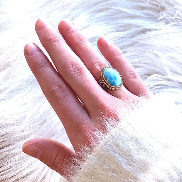 Cabochon Larimar Ring