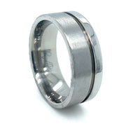 Flat Titanium Band with Offset Groove