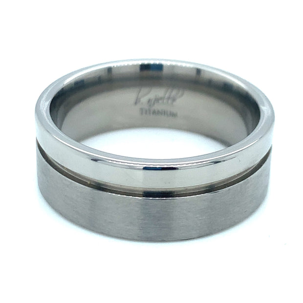 Flat Titanium Band with Offset Groove