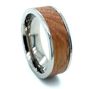 Titanium Band and Whiskey Barrel Inlay- "Whiskey Business"