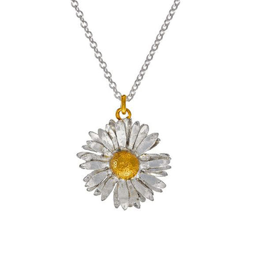 Sterling Silver & Gold Vermeil Necklace - "Big Daisy"