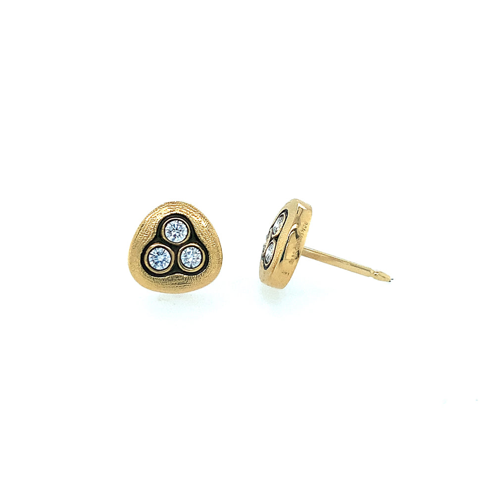 Diamond Stud Earrings - "Swirling Waters"