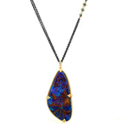 One-of-a-Kind Australian Yowah & Koroit Opal Necklace - "Phlegethon"