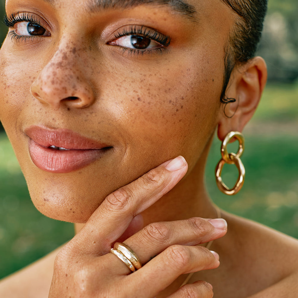 Bronze Double Drop Earrings- "Maji"