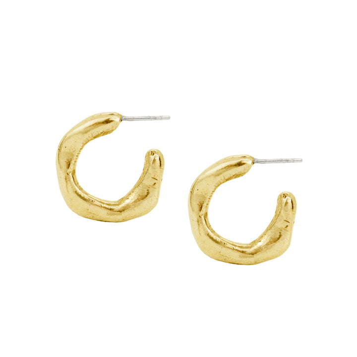 Bronze Semi Hoop Stud Earrings - "Maji"