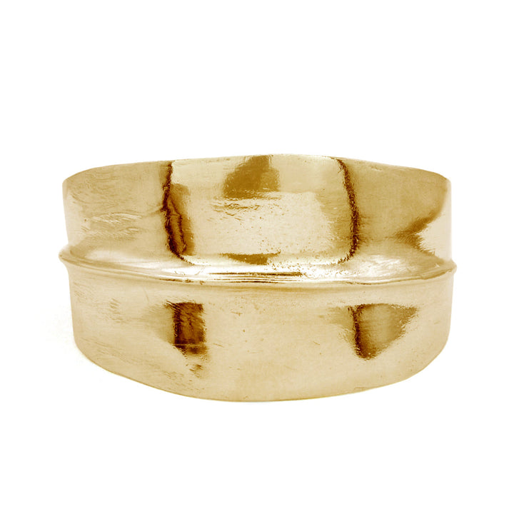 Bronze Cuff Bracelet - "Wide Ridge"