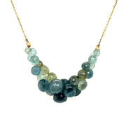 Caviar Moss Aquamarine Scoop Necklace