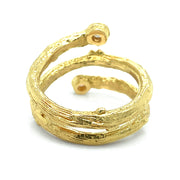 Yellow Gold & Diamond Olive Branch Coil Ring- "Golden Union"