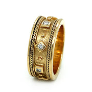 Handcrafted Yellow Gold and Diamond Estate Ring - "Constantinople"