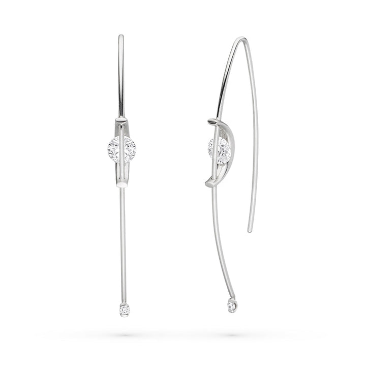 Diamond V-Drop Earrings - "Liberté"