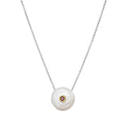 Freshwater Pearl & Garnet Necklace - "Carnation"