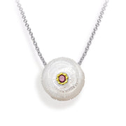 Freshwater Pearl & Garnet Necklace - "Carnation"