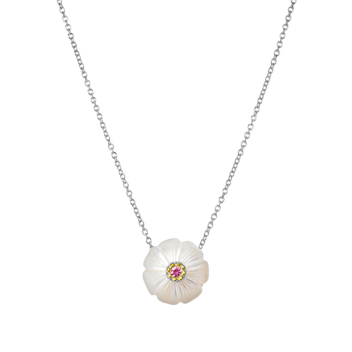 Freshwater Pearl & Pink Tourmaline Necklace - "Cosmos"