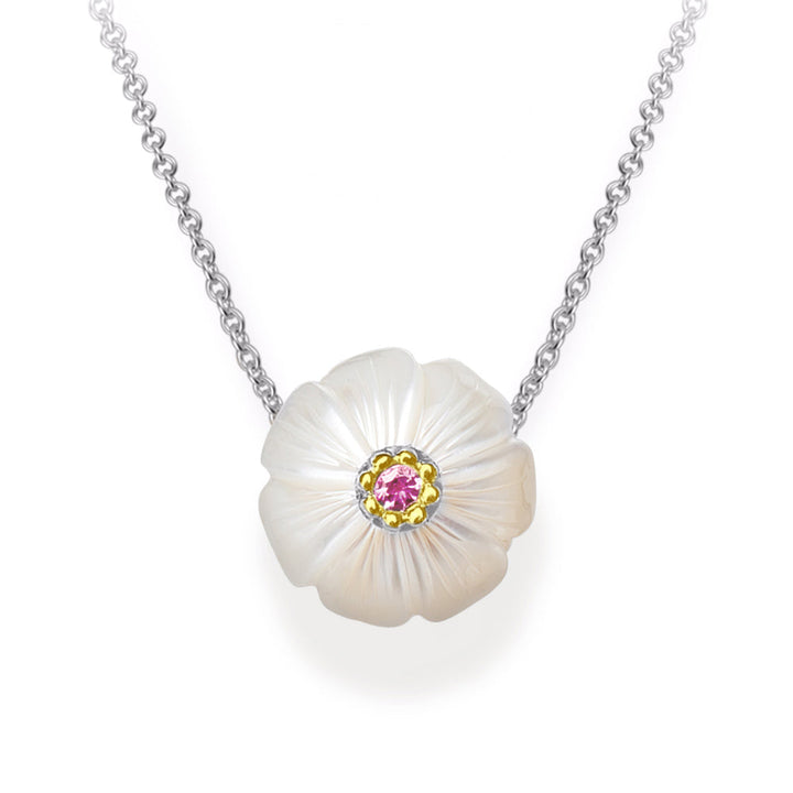 Freshwater Pearl & Pink Tourmaline Necklace - "Cosmos"