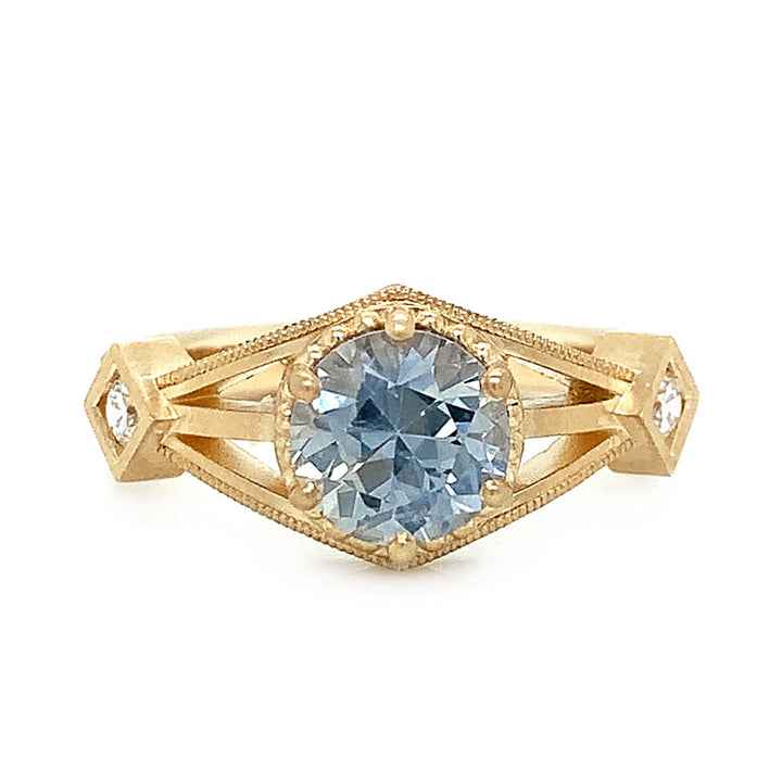 Montana Sapphire & Diamond Ring - "Harbor Mist"