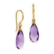 Gold Vermeil & Faceted Amethyst Drop Earrings - "Grape Soda"