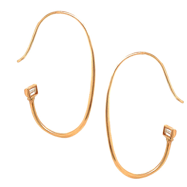 Baguette Diamond Earrings in Yellow Gold - "Gold Dream"