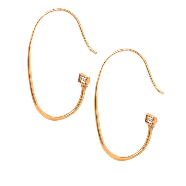 Baguette Diamond Earrings in Yellow Gold - "Gold Dream"