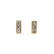 Yellow Gold & Channel Set Diamond Earrings- "Mosaic Mystery"