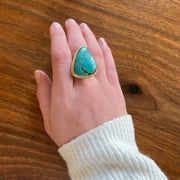 Silver and Gold Turquoise Ring - "Yosemite"