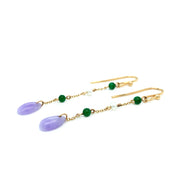 Burmese Jadeite & Freshwater Pearl Drop Earrings