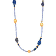 Tanzanite, Lapis, and Iolite Beaded Necklace-"Prime Time"