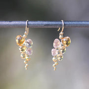 Citrine & Sunstone Drop Earrings - "Small Caviar"