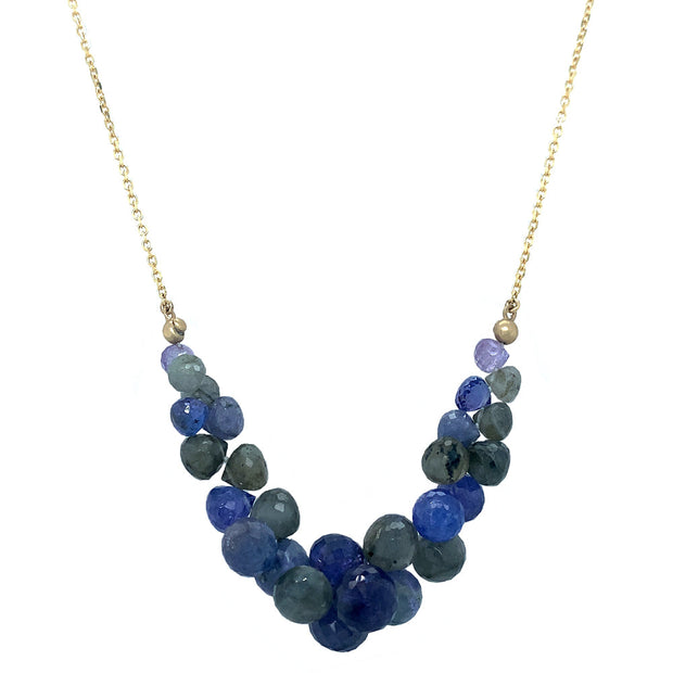 Tanzanite & Labradorite Briolette Necklace - "Caviar Scoop"