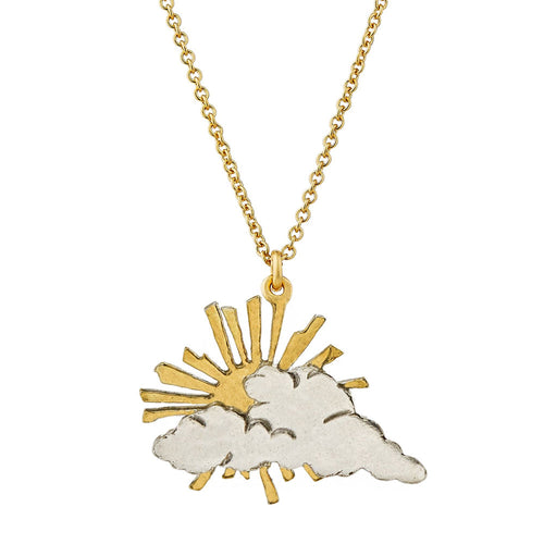 Sterling Silver & Gold Vermeil Necklace - "Rays of Hope"